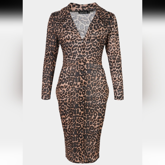 Boohoo Animal Print Dress - Picture 2 of 8